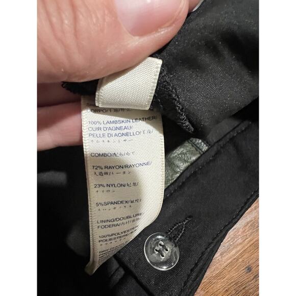 Rebecca Minkoff Pants 2‎ Lamb Leather Green Black Riding Pants Equestrian Luxury - Picture 10 of 10